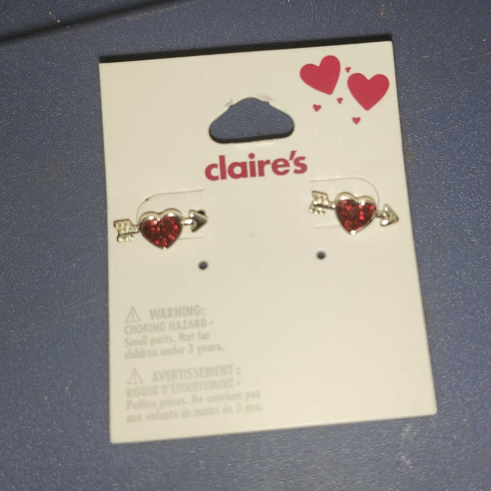 Claire's Red Heart Earrings
